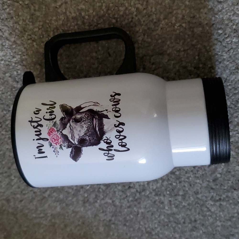 Brand new cow travel mug